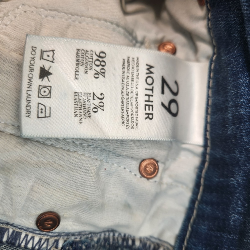 MOTHER Jeans The Looker Crop Zip Graffiti Girl Ankle Jeans Size 29 - Picture 9 of 9